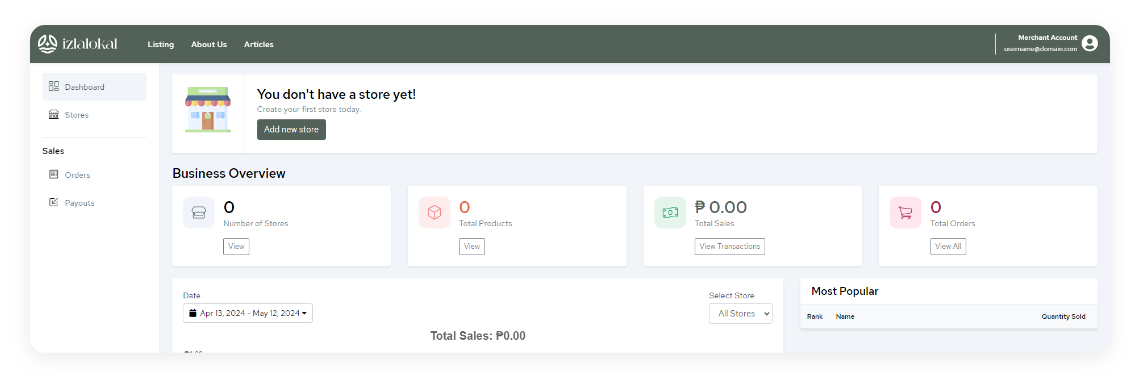 Merchant Dashboard